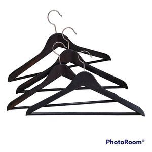 Set of Four Wooden Wood Blazer Jacket Shirts Pants Clothes Hangers